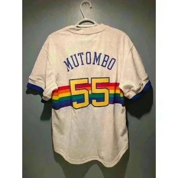 Dikembe Mutombo Denver Nuggets Jersey Large Shirt Mitchell & Ness - Picture 6 of 8